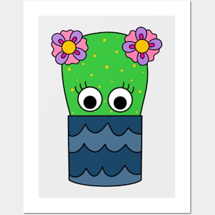 Cute Cactus Design #243: Pretty Cactus In Pot Posters and Art